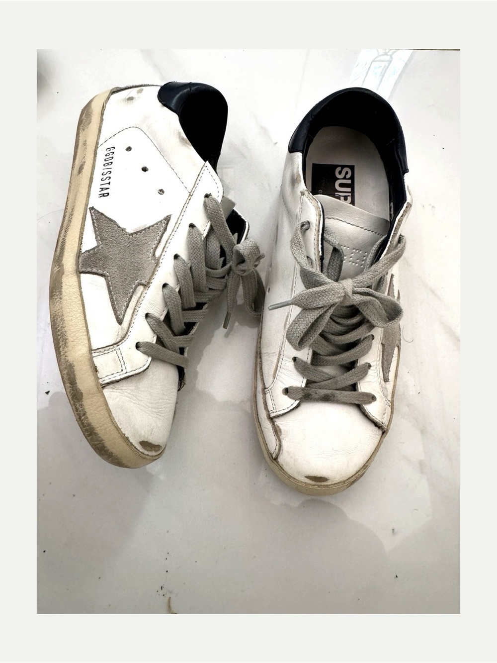 Golden Goose Superstar Sneakers White Grey Star EU 34